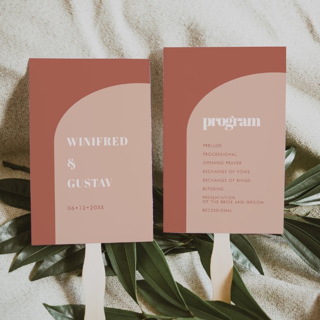 Leque Programa de casamento Chic Pach Terracotta (Criador carregado)