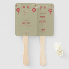 Leque Programa de Casamento Chinês para Lanternas de Fel