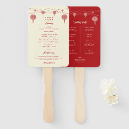Leque Programa de Casamento Chinês para Lanternas de Fel