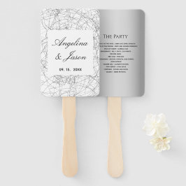 Leque Programa de Casamento Cinza Moderno
