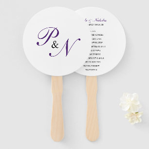 Leque Programa de Casamento Clássico Elegante Roxo Real