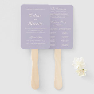 Leque Programa de Casamento Clássico Lilás Elegante