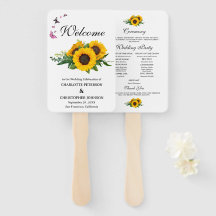 Programa de Casamento com Girassóis Rústicos e Bor