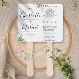 Leque Programa de Casamento com Letra de Assinatura Folh