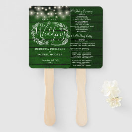 Leque Programa de Casamento com Luzes de Corda Florais e