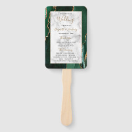 Leque Programa de Casamento com Mármore Verde Esmeralda