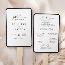Leque Programa de Casamento com Tipografia de Letra Simp