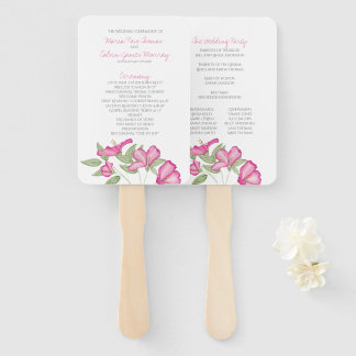 Leque Programa de Casamento com Ventiladores da Azalea