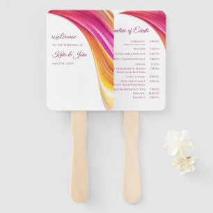 Leque Programa de Casamento - Cor-de-Rosa Cor-de-Cor-de-