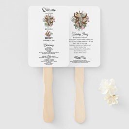 Leque Programa de Casamento Crânio de Boho do País Ocide