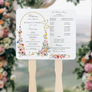 Leque Programa de Casamento de Arco de Verão em Primaver