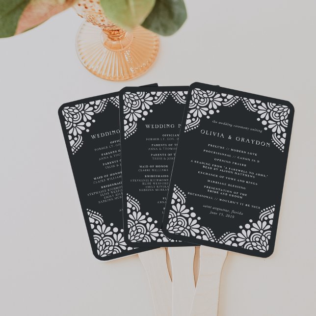 Leque Programa de Casamento de Beaux Arts (Criador carregado)