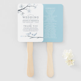 Leque Programa de Casamento de Blossomas de Cereja Branc