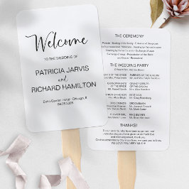 Leque Programa de Casamento de Caligrafia Moderna Simple