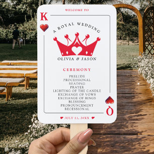 Leque Programa de Casamento de Cartões Poker King & Quee