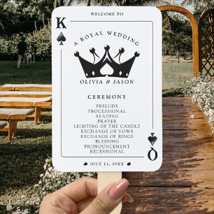 Leque Programa de Casamento de Cartões Poker King & Quee