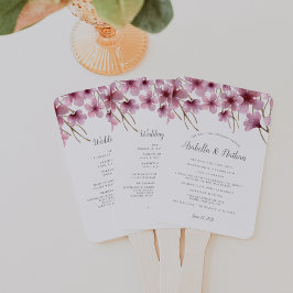 Leque Programa de Casamento de Cherry Blossom