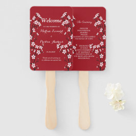 Leque Programa de Casamento de Cherry Blossom