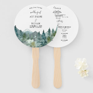 Leque Programa de casamento de coloração aquática da flo