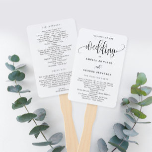 Leque Programa de Casamento de CORES EDITÁVEIS para Cal