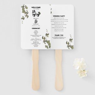 Leque Programa de Casamento de Crânios Florais do Coraçã