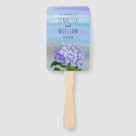 Leque Programa de casamento de flores de hydrangea azul,