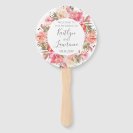 Leque Programa de Casamento de Flores Florais Românticas