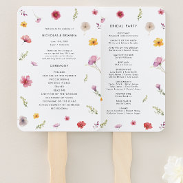 Leque Programa de Casamento de Flores Selvagens