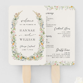 Leque Programa de Casamento de Flores Selvagens