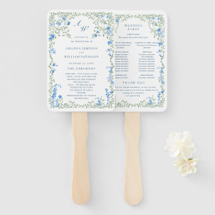 Leque Programa de Casamento de Flores Selvagens de Aquar