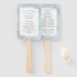Leque Programa de Casamento de Folhas Botânicas de Prata