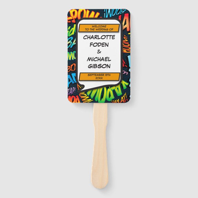 Leque Programa de Casamento de Histórias em Quadrinhos M (Frente)