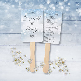 Leque Programa de Casamento de Inverno com Flocos de Nev