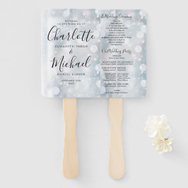 Leque Programa de Casamento de Inverno com Letra Moderna