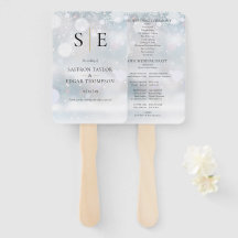Programa de Casamento de Inverno com Monograma Ele