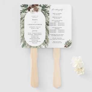 Leque Programa de Casamento de Inverno Floral e Pine 2
