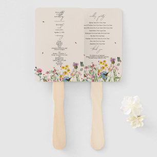Leque Programa de Casamento de Jardins de Flores Selvage