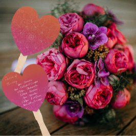 Leque Programa de Casamento de Mandala, Ombre Cor-de-Ros