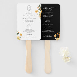 Leque Programa de Casamento de Monogramas Citrus Floral