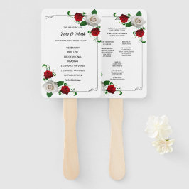 Leque Programa de Casamento de Natal de Rosas Vermelhas