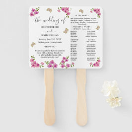 Leque Programa de Casamento de Orquídeas Roxas Delicadas