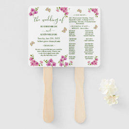 Leque Programa de Casamento de Orquídeas Roxas Delicadas
