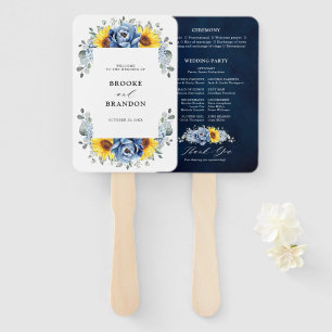 Leque Programa de Casamento de Penas de Calor Azul de Su