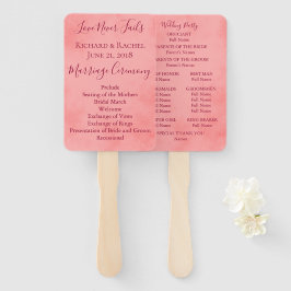 Leque Programa de Casamento de Pergaminho Rosa