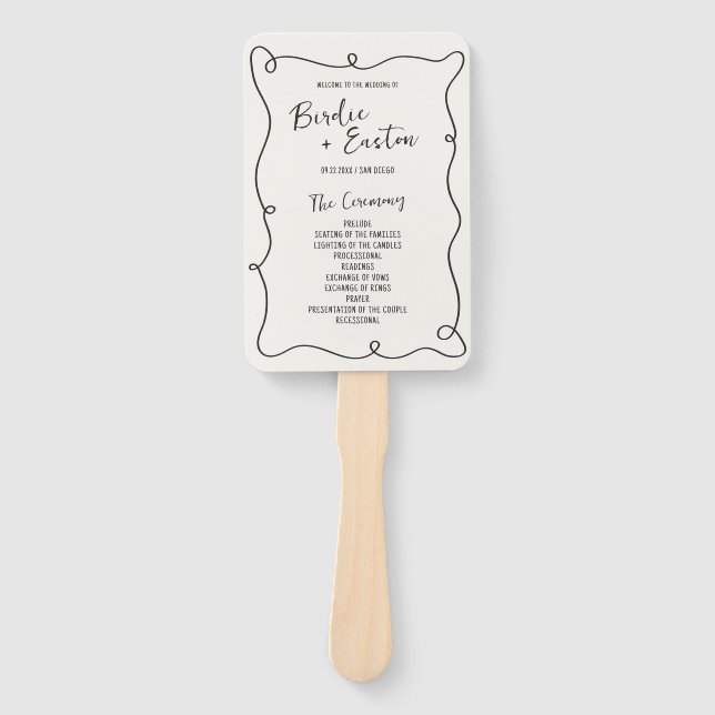 Leque Programa de Casamento de Quadros de Ângulo Desenha (Frente)