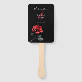 Leque Programa de Casamento de Rosas vermelhas de soltei