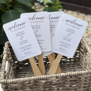 Leque Programa de Casamento de Script Clássico e Linha