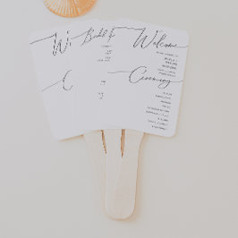 Leque Programa de Casamento de Script Minimalista Whimsi