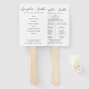Leque Programa de Casamento de Script Moderno Elegante S