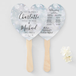 Leque Programa de Casamento de Snowflakes de inverno Cor